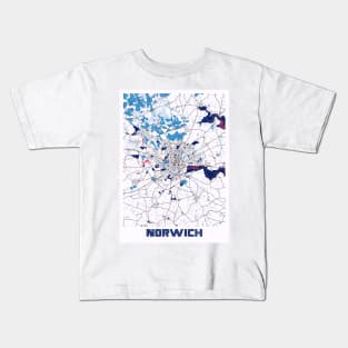 Norwich - United Kingdom MilkTea City Map Kids T-Shirt